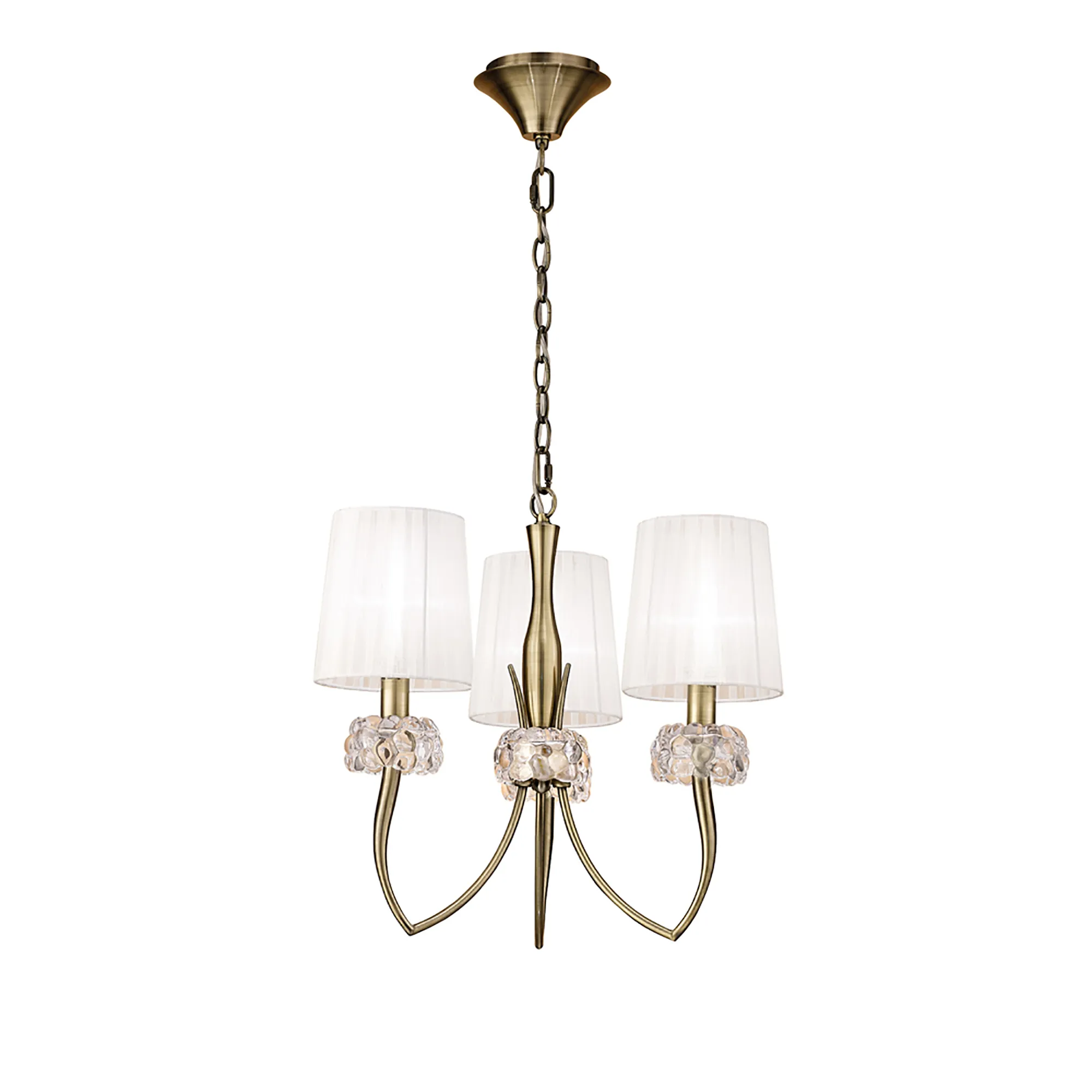 M4633AB/WS  Loewe Pendant 3 Light Antique Brass